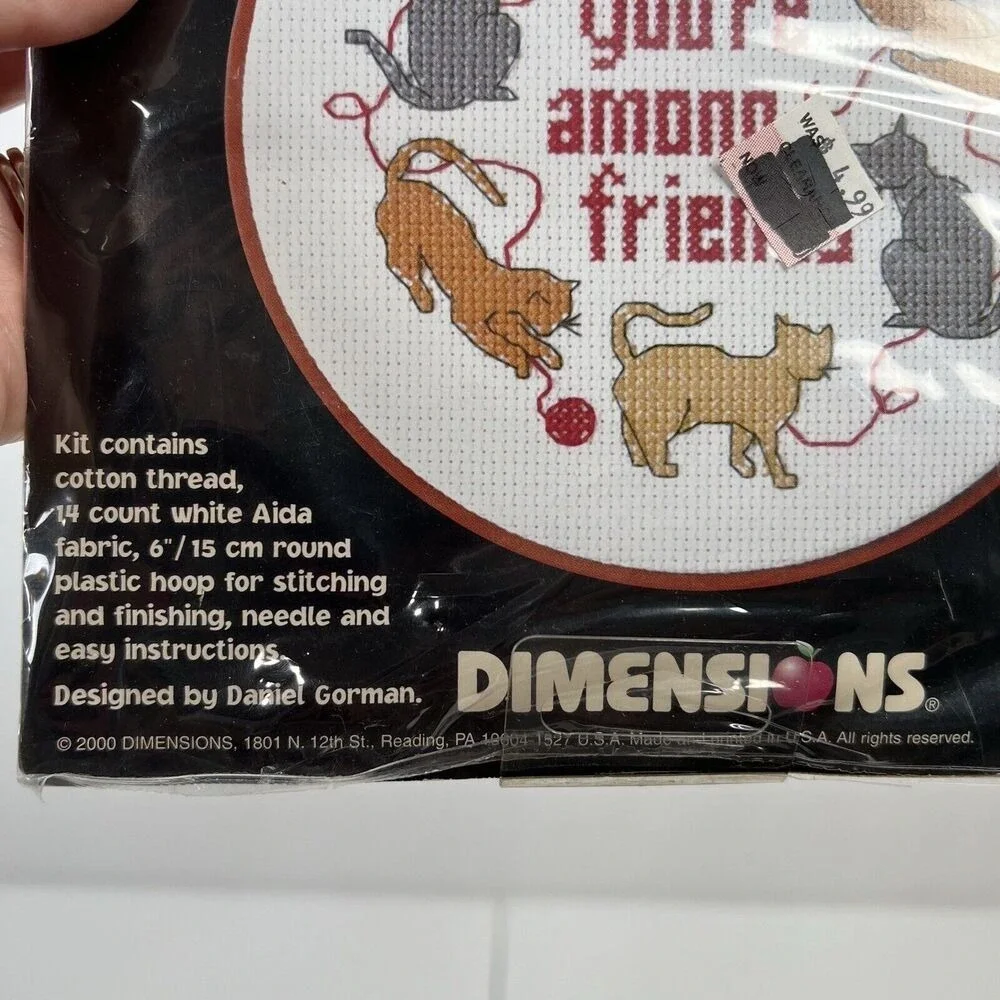 Dimensions Counted Cross Stitch Kit Among Friends‎ Cats #72663 Learn a Craft NEW